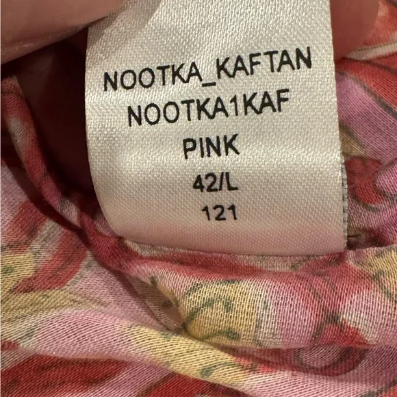 Tuckernuck Antik Batik Nootka Kaftan Pink Floral Size Large Cotton Maxi Sundress - Picture 10 of 11